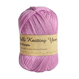 Malli Knitting 100g Acrylic Baby Yarn Ball - Baby Purple