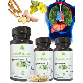 OmniBreathe for Lung Cleanse Detox Respiratory Wellness - Help Reduce Mucus & Cough for All Kinds of Smokers,Restore Fresh Deep Natural Breathe,Less Wake Up to Reach for Inhaler (Pack of 3 Bottles)