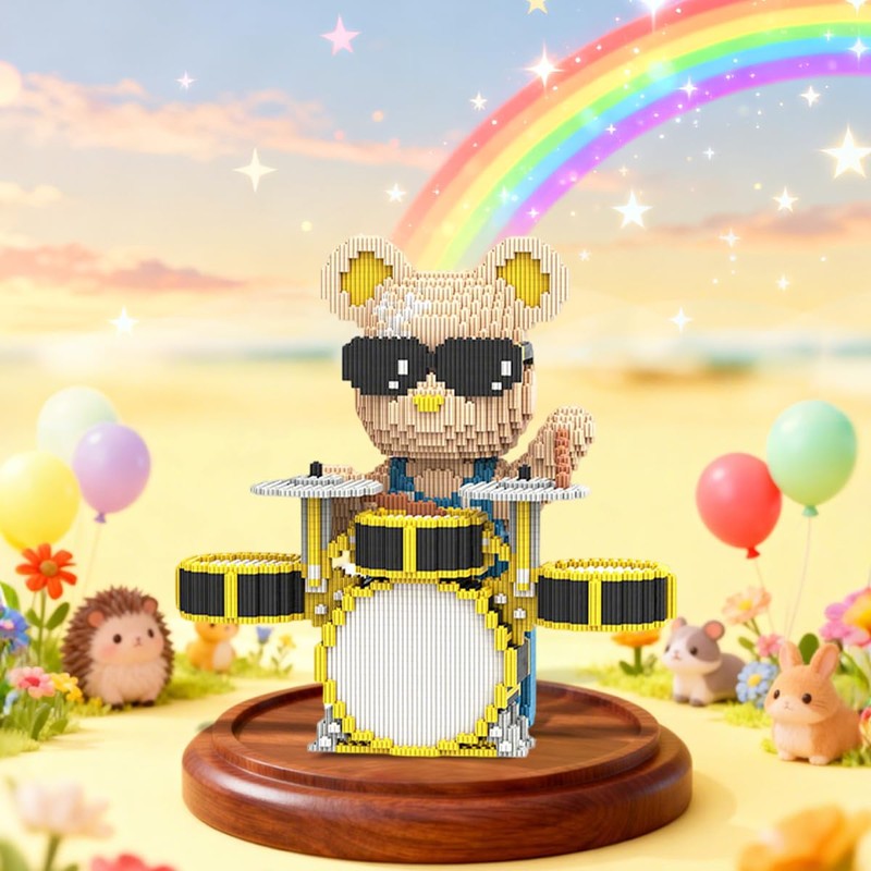 DAHONPA Drum kit Cool Bear Micro Animal Building Blocks Set