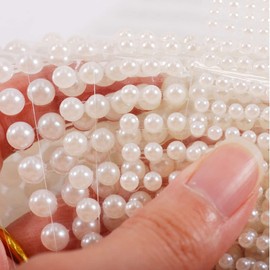 2080Pcs Beige Half Round Faux Pearls Stickers Self-Adhesive Pearl Stickers Flat Back Pearl Stick on White Pearl Appliques Embellishments for Makeup Nail Face Body Earrings Eye Arts Crafts (3MM)
