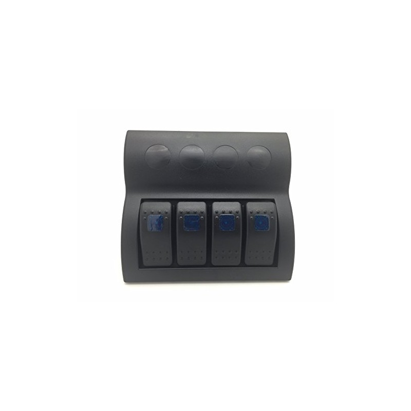 Marine Boat Blue SPLASHPROOF Switch Panel 4 Gang with LED