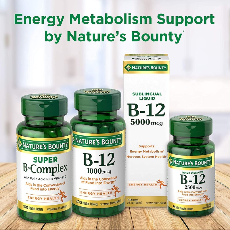 Nature's Bounty Vitamin B12, Supports Energy Metabolism and Nervous System