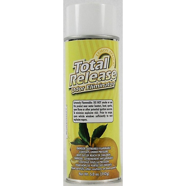 Hi-Tech Total Release Odor Eliminator - Lemon Attack - Use as an Odor Fogger (Bomb) or Short-Burst Spray (5oz Aerosol)