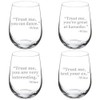 Set of 4 Wine Glass Goblet Funny Trust Me Collection