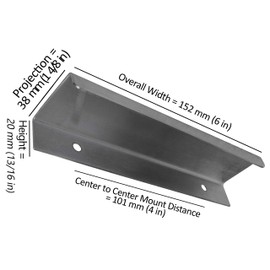 RCH Hardware PL-SS161-101 Solid Stainless Steel Modern Finger Edge Pull, 5 7/8 Inch, Brushed Stainless Steel