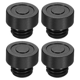 PATIKIL 15mm Rod Plug, 4 Pack M12 Rod End Male Thread Aluminum Alloy Protective Rod Cap Screw Stopper for 15mm Rail Support System, Black