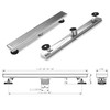 BAUNVB Linear Shower Drain 28 Inch Rectangular, Brushed Nickel SUS-304