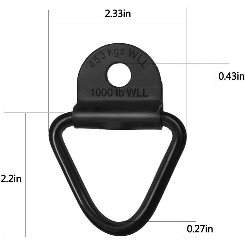 Sporthfish Cargo Tie-Down Anchors,8-Pack Black Steel V-Ring Bolton Trailer Cargo