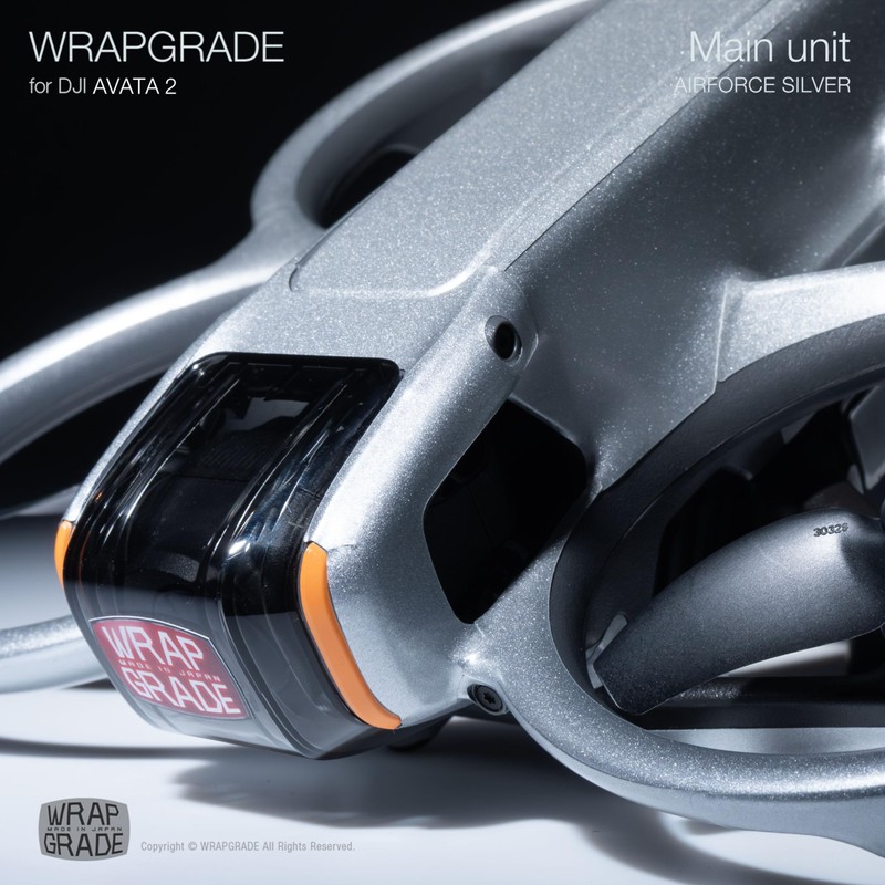 WRAPGRADE Skin Stickers Compatible with DJI Avata 2 (Airforce Silver)