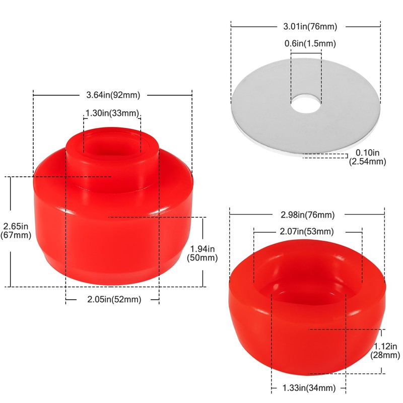 BELIFLY 7-141 Body and Cab Mount Bushing Kit Compatible with