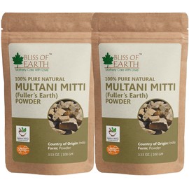 Bliss of Earth 100% Pure Multani Mitti Powder, 100ml (Pack of 2)