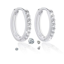 Earrings Silver 925 Hoop Earrings, Silver Earrings Women's 925 Hypoallergenic Small Sleeping Earrings with Zirconia Cartilage Hoop Huggie Earrings, 925 silver earrings