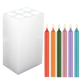 Long Cylinder Shape Silicone Candle Mold 6 Holes Candle Making Mold Long Pillar Candle Molds for Candle Making