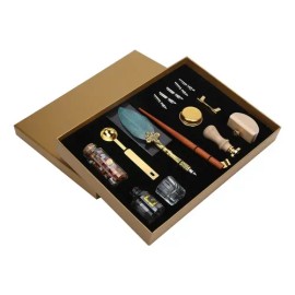 Xc Quill Dip Pen Wax Set Pluma Kit De Sellos De Tinta