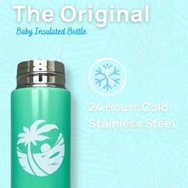 Waiu Insulated Stainless Steel Baby Bottle BPA-Free | Keeps Drinks Hot for 8 Hours, Cold for 24 Hours | 4 oz. (Green)
