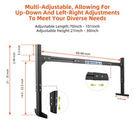 Aluminum Trailer Ladder Rack, Adjustable 6FT to 8.2FT Trailer Roof Ladder Rack for Universal Enclosed Trailers and Open Trailers, 800 lbs Capacity with 2 Straps