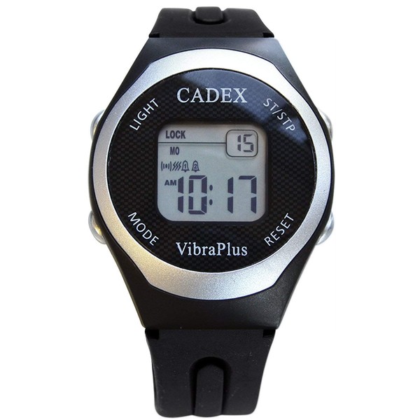 Cadex VibraPlus Sport – 8 Alarm Reminder Watch with Vibrating/Beep Notifications – Rubber Sport Band