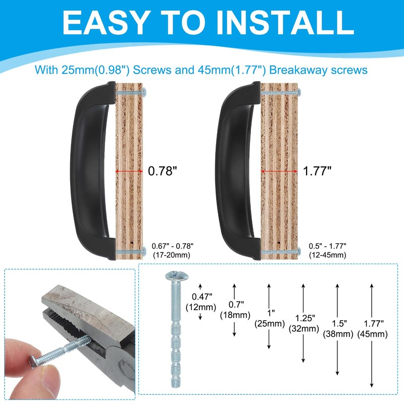 PATIKIL 5 Pcs Cabinet Cup Pulls 3" (76mm) Hole Center