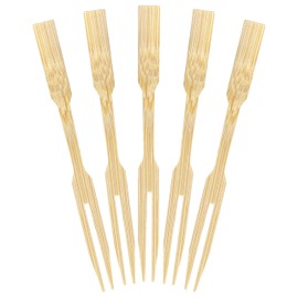 Premium Mini Cocktail Tasting Forks 3.5" Inches 100 Pieces - BambooMN Brand