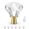 POZEAN 6 Pack Gold Tapered Diamond Cabinet Knobs, Clear Gold