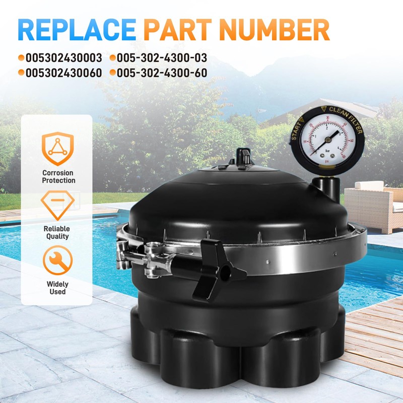 005-302-4300-03 Water Valve Top Dome with Pressure & Gauge Compatible