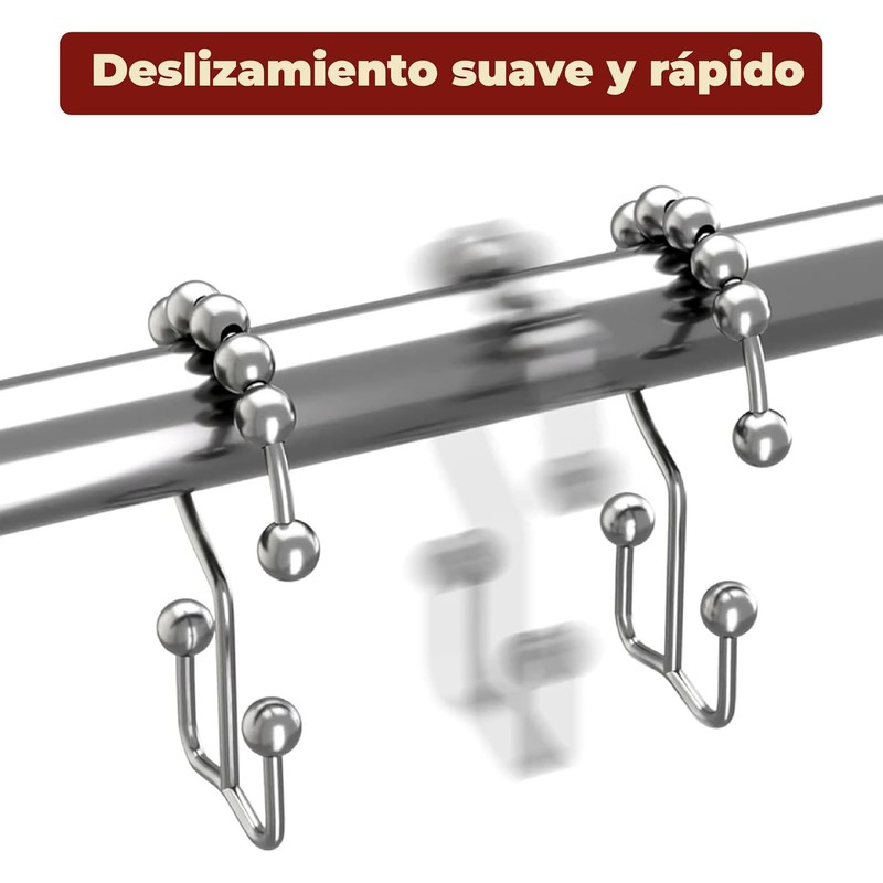 Mebix TRD Kit De 12 Ganchos para Cortinas de baño