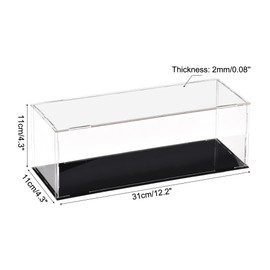sourcing map Acrylic Clear Display Case Box Dustproof Protection Cube Collectible Display Box 30 x 10 x 10 cm