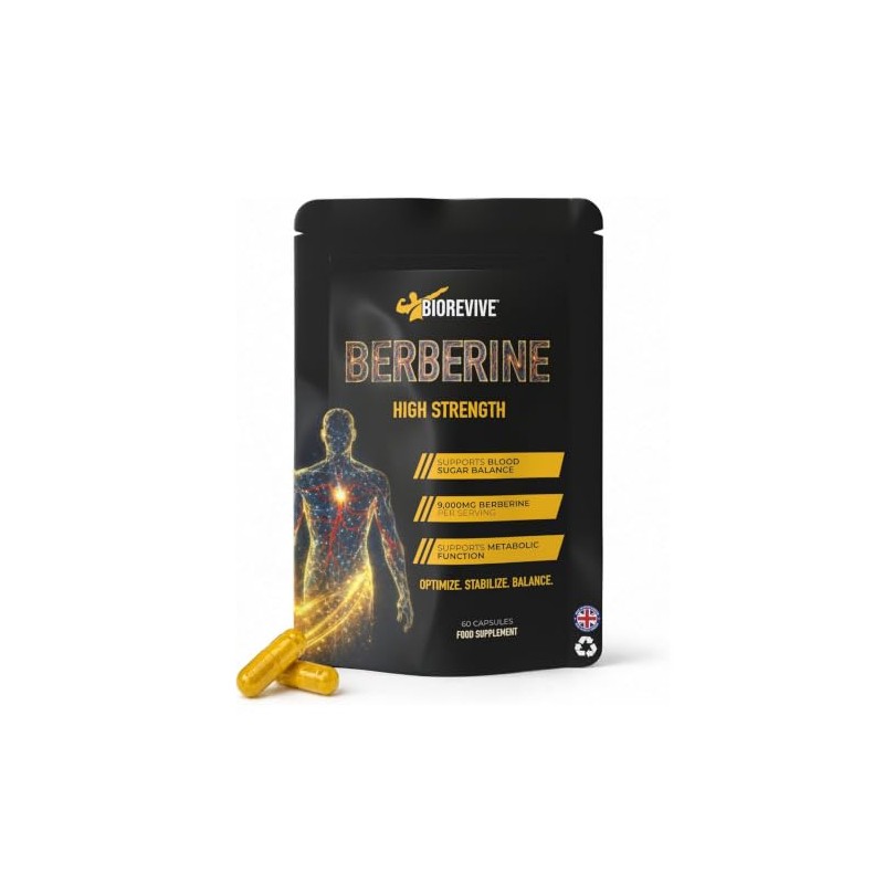 Biorevive Berberine Supplement High Strength 9000mg Equivalent per Serving, Berberine