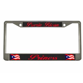 Puerto Rican Princess Puerto Rico License Plate Frame/Car Accessories Car Tag Holder (Carbon)