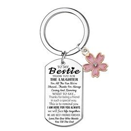 BESPMOSP Bestie Gifts for Women Friendship Gifts for Best Friend Keyring Bestie Keyring Sister Gifts from Sister Birthday Gifts for Bestie Present