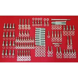 ALLOYBOLTZ - Ford SBF 351W Stainless Steel Engine HEX Bolt KIT for Drivers Side Pump Inlet Type ONLY