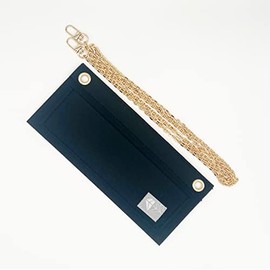 From HER Uptown Purse Organizer Insert Conversion Kit with Gold Chain Felt Handbag (BLACK)