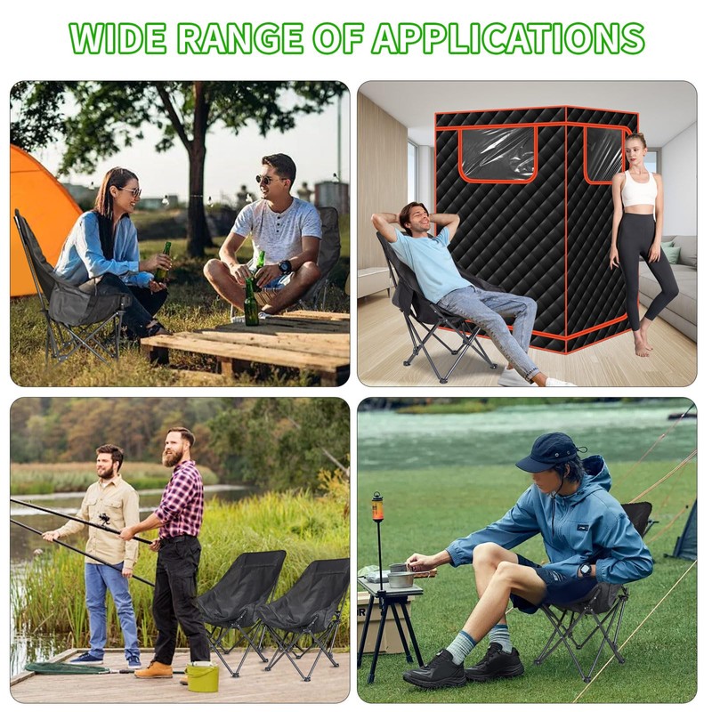 Smartmak Oversize Portable Sauna Chair, High Back Quick Folding Chair,