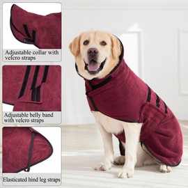 Cyponpy Dog Drying Coat Dog Bath Towel for Drying Dogs Small Medium Large Dogs Super Absorbent Microfibre Dog Towel Dog Drying Robe Dog Bathrobe Quick Drying Thick Warm Dog Coat Dryer Dog Towel Robe