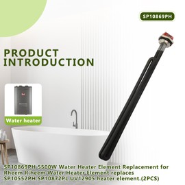 SP10869PH 5500W Water Heater Element Replacement for Rheem,Fit for Rheem Richmond General A.O.Smith Ruudheaters Water Heater Element,Replaces SP10552PH,SP10872PL,UV12905 Heater Element.(2PCS)