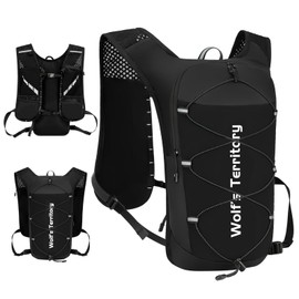 TOTSUN 5L Running Hydration Vest, Running Vest Hydration for Women Men, Ultra-Light Reflective Running Vest Phone Holder | 10-Pocket Design with Safety Whistle for Trail Running & Outdoor Adventures