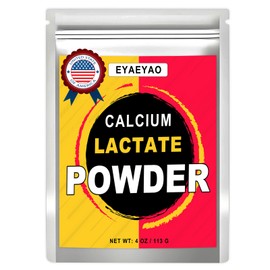 Calcium Lactate Powder, 4 oz 100% Pure Calcium Lactate, Food-Grade, Helps Neutralize Food Acidity, Keeps Food Fresh, for Dairy Products, Breads, Pastries, Ice Cream, Jellies and More (4 Ounces)