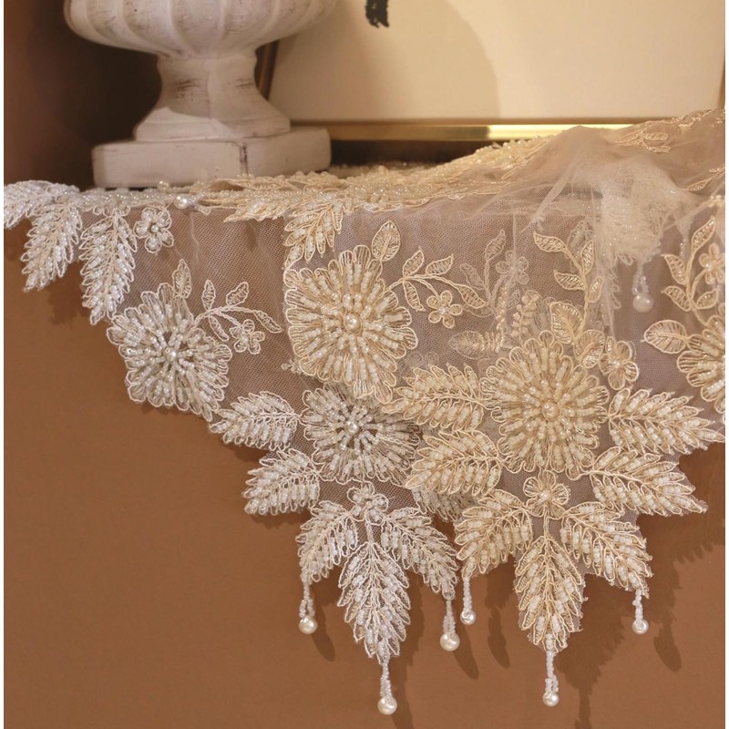Gratify Lace Doilies with Handmade Beaded Embroidery Lace Table Placemats