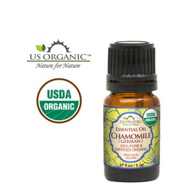 US Organic 100% Pure Blue Chamomile (German) Essential Oil - USDA Certified Organic, Steam Distilled - W/Euro Dropper (More Size Variations Available) (5 ml / 1/6 fl oz)