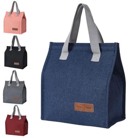 Lunch Bag for Women Men, Reusable Insulated Lunch Bag Adults Leak-Proof Cool Bag Lunch Box Container Cooler Bag for Kids Girls Boys, Thermal Lunch Box for Work School Picnic Travel (Blue)