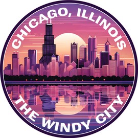 Chicago Illinois B Souvenir Fridge Magnet 2-Inch