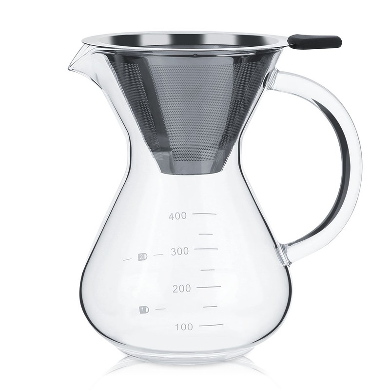 400ml Glass Hand Drip Coffee Maker Filter Pot with Scale