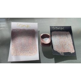 KC Beauties Handmade DIY Watercolor Paint Quarter Pan holographic Orange