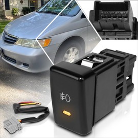 Front Dash Mount Fog Light Lamp Switch w/Wiring Harness Compatible with 99-04 Honda Odyssey