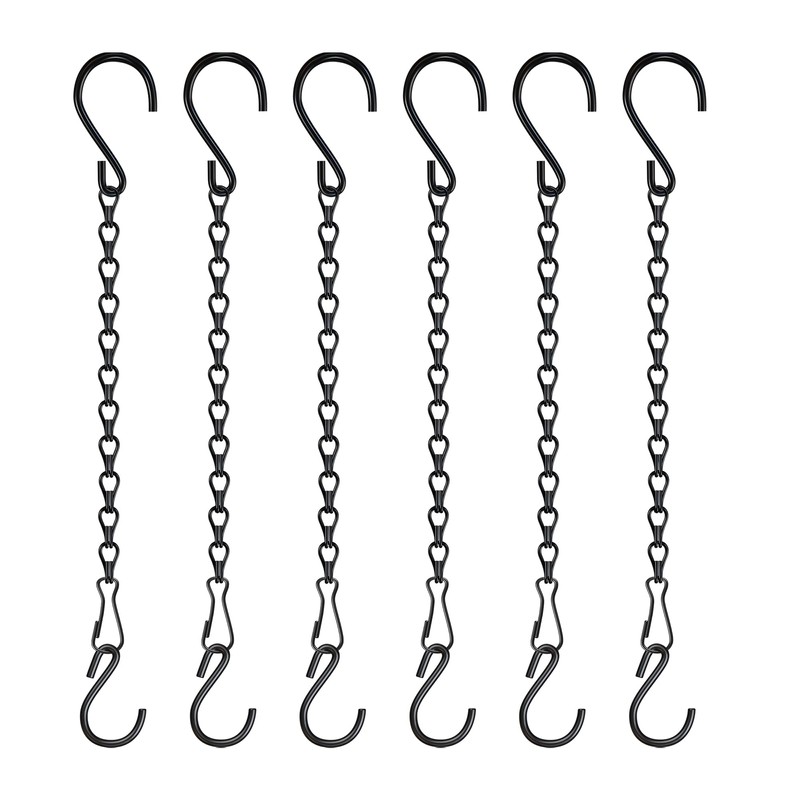 Mikniri 6 Pack 11 Inch Plant Hanger,Black Hanging Chains with