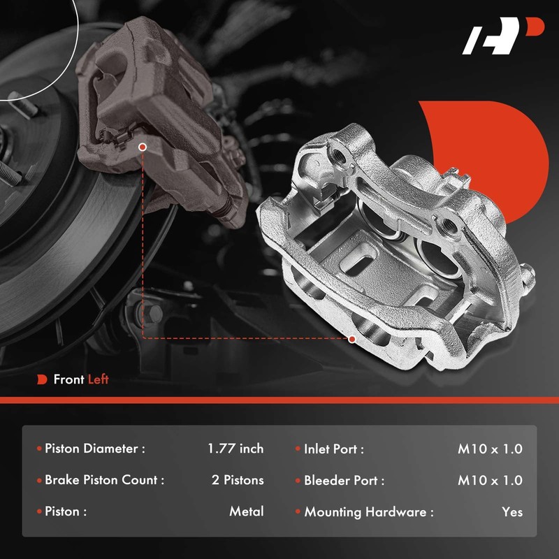 A-Premium Disc Brake Caliper Assembly with Bracket Compatible with Select