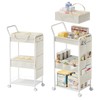 BBLIKE 3-Tier Diaper Caddy Organizer - Rolling Utility Baby Cart