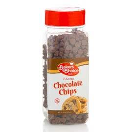 Chocolate Flavored Chocolate Chips – Baking Ingredient, Topping and Decoration Candy for Ice Cream, Desserts and Baked Goods, Non Dairy, Kosher - 9 oz. - Baker’s Choice