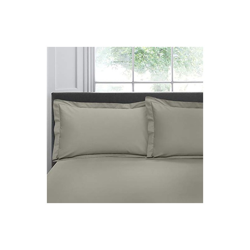 Appletree Pair of Oxford Pillowcases, 100% Cotton Silver, 76 x