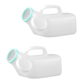 Ai-OUMLEEF Urine Bottle,Men's Portable Urinal with Lid, 2 Packs Large Capacity Urine Bottle,1200ml with Clear Scale for Hospital,Incontinence,Elderly,Travel,Driving,Camping(white)